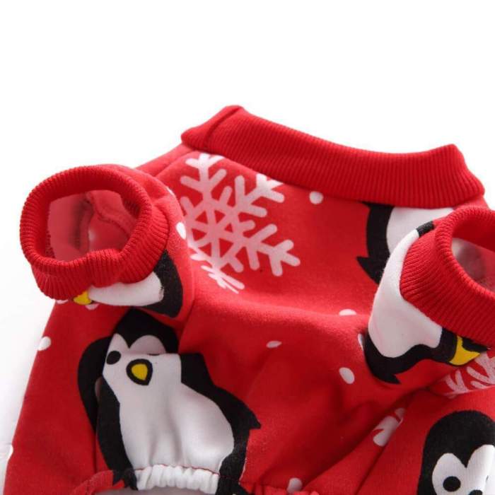 Christmas Snowflake Penguin Pattern Pet Costume