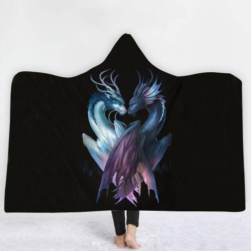 Entangled Creatures Dragons Hooded Blanket