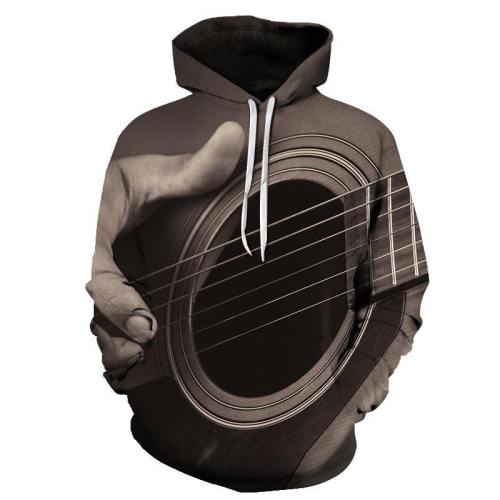 Grey Guitar 3D - Sweatshirt, Hoodie, Pullover