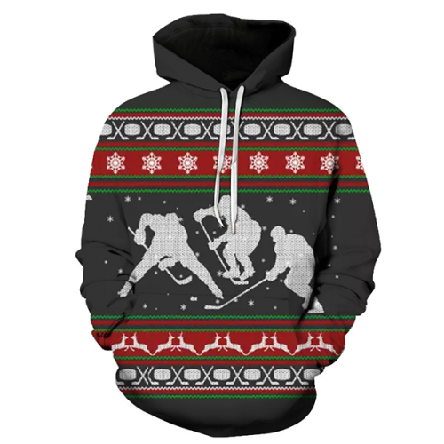 A Merry Hockey Christmas Hoodie - Sweatshirt, Hoodie, Pullover