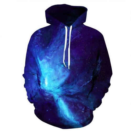 Light Galaxy Pullover Hoodie Blue Light Sweatshirt