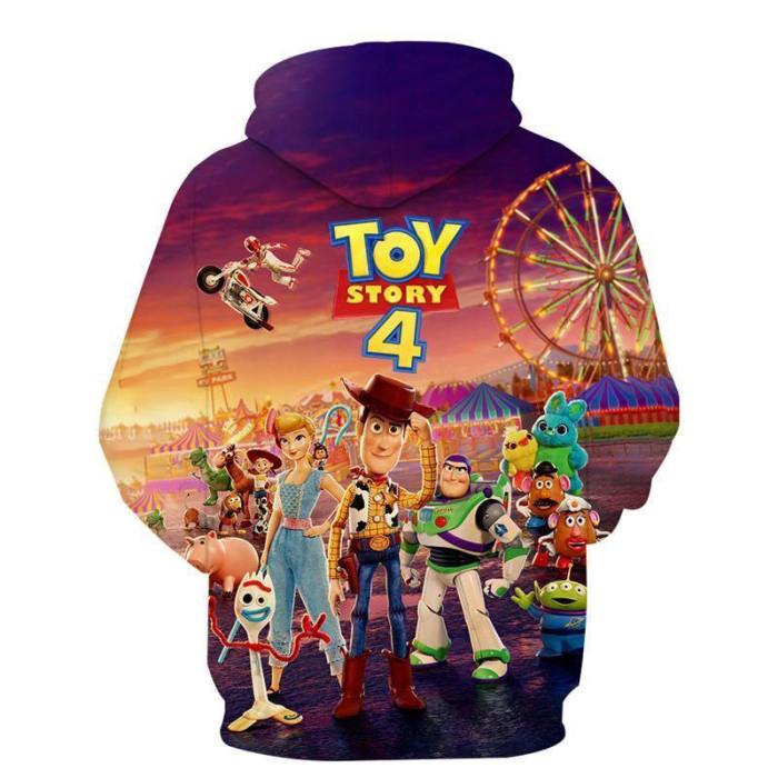 Vivid Toy Story 4 Printed Hoodie Kids Hooded Sweatshirt