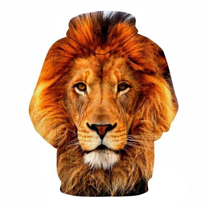 Powerful Lion Face 3D - Sweatshirt, Hoodie, Pullover