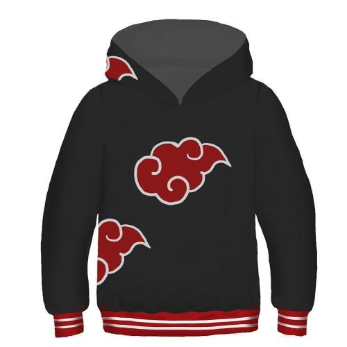 Kids Naruto Hoodies Akatsuki Organization Clouds Pullover 3D Print Jacket Sweatshirt