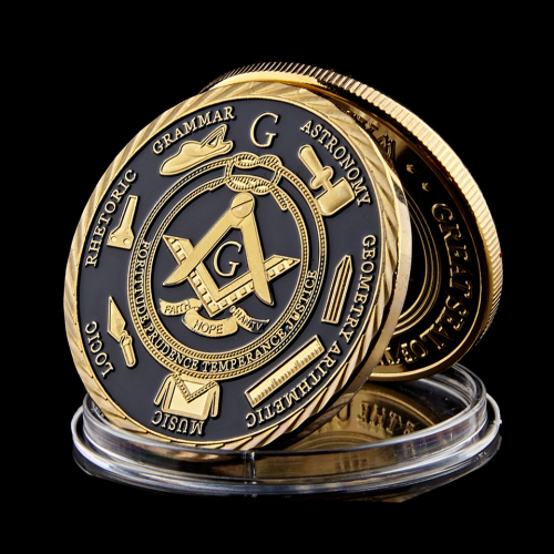 Euro Masonic Gold Plated Token Challenge Commemorative Collection Coin