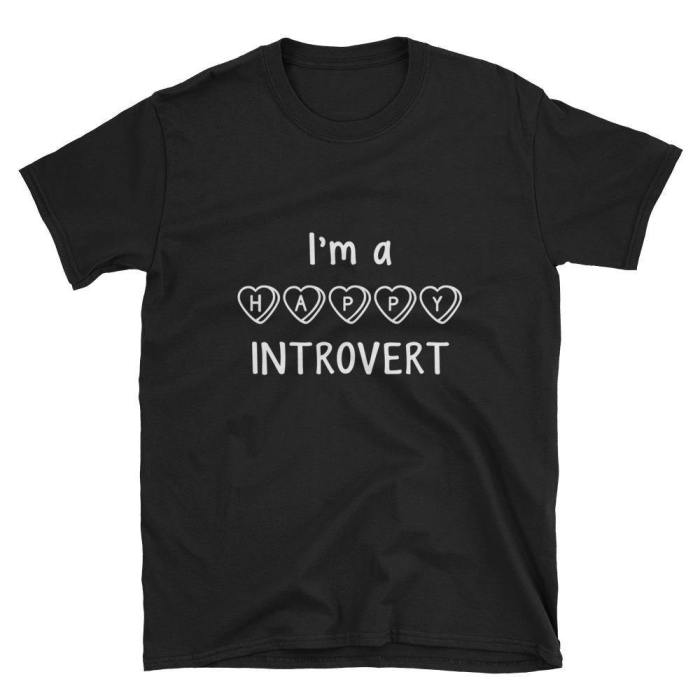  I'M A Happy Introvert  Short-Sleeve Unisex T-Shirt (Black/Navy)
