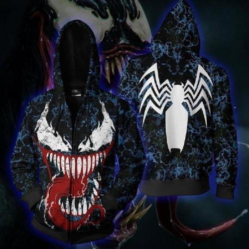 Venom Spider-Man Hoodie Halloween Cosplay Sweatshirt Coat