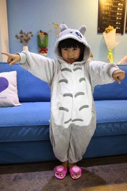 Children'S Pajamas Winter Flannel Animal Pajamas One Piece Totoro /Stitch /Panda /Dinosaur /Pikachu Bbay Boys Girls Pyjamas Kids