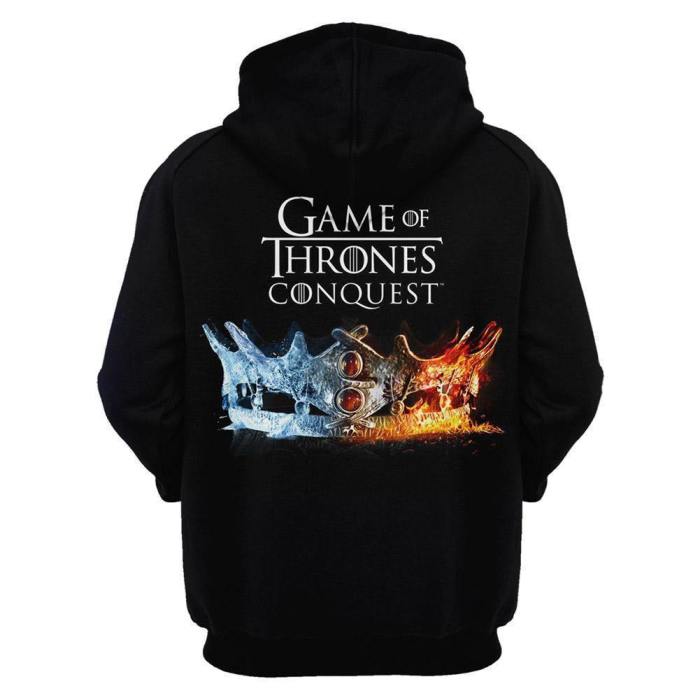 Unisex Crown Hoodies Game Of Thrones Season 8 Pullover 3D Print Jacket Sweatshirt