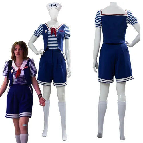 Stranger Things 3 Scoops Ahoy Robin Cosplay Costume Dress Steve Harrington