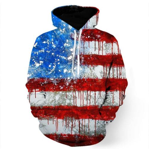 Paint Splash Usa Flag Sweatshirt/Hoodie