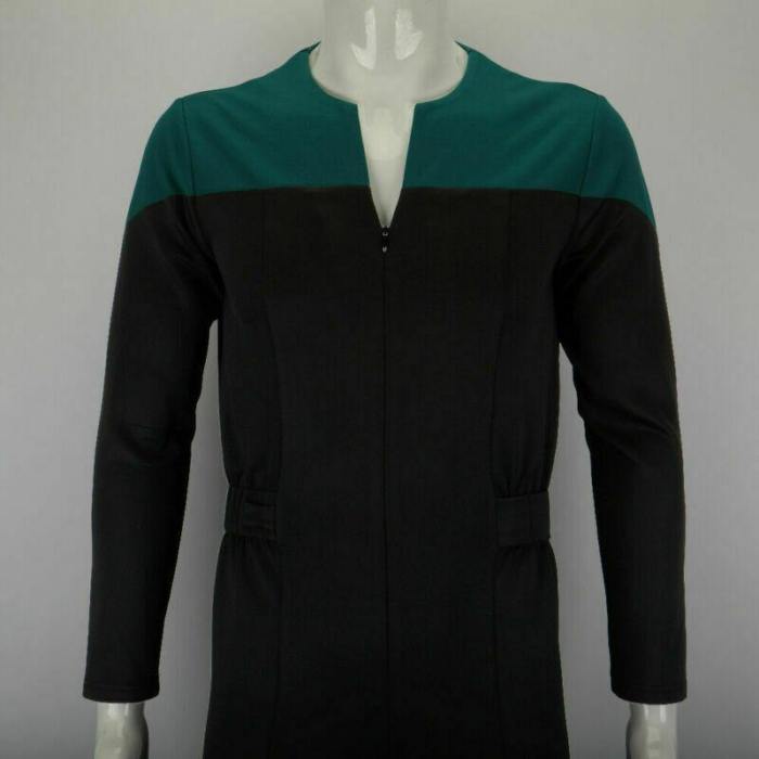 Star Trek Deep Space Nine Blue Uniform Jumpsuit Cosplay Adult Male Costumes New