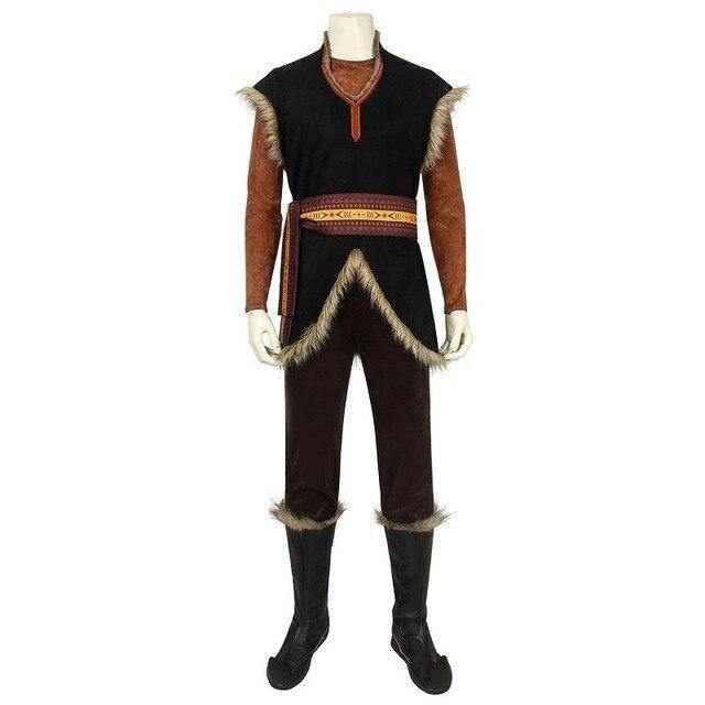 Cartoon Movie Prince Kristoff Bjorgman Costume Elsa Anna Cosplay Vest Pants Belt Props Halloween Carnival Adult Men Outfit Suit