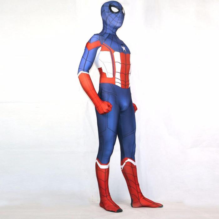 Captain America Spider-Man Superhero Bodysuit Suit Jumpsuits Halloween Cosplay Costume