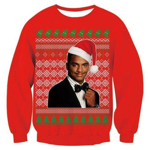 Mens Red Funny Christmas Sweater
