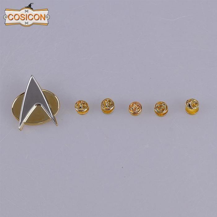 Star Trek Tng The Next Generation Metal Badges Pin&Rank Pip/Pips 6Pcs Set Cosplay Prop