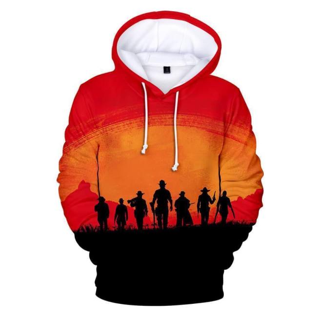 Unisex 3D Printed Pullover Red Dead Redemption 2 Anime Hoodies