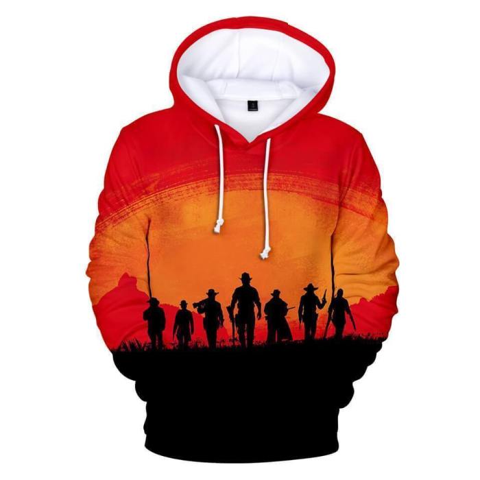 Unisex 3D Printed Pullover Red Dead Redemption 2 Anime Hoodies