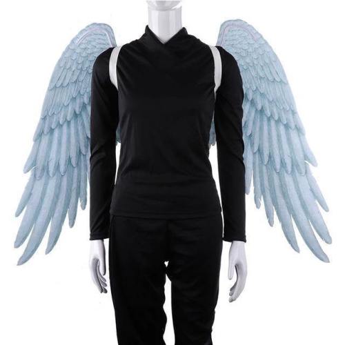 Tdaichan High Quality Pu Foam Soft Engelenvleugels Adult Women Cosplay Costume Black And White Asas De Anjo Alas De Angel Wings