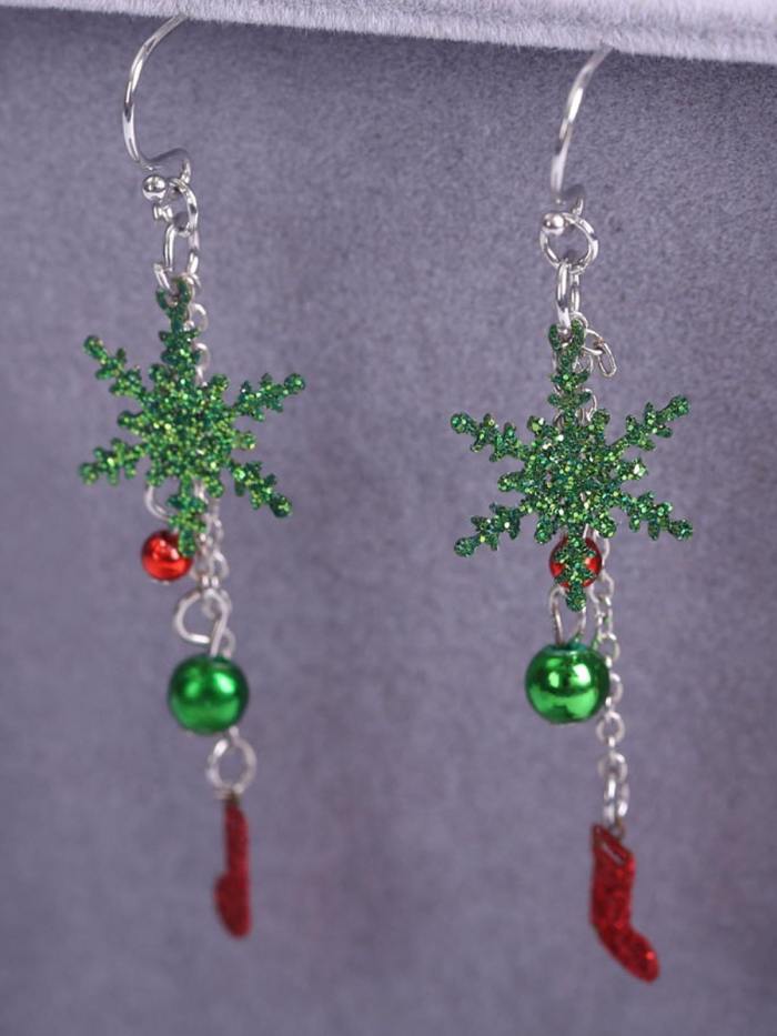 Christmas Sprinkle Onion Hollow Snowflake Earrings
