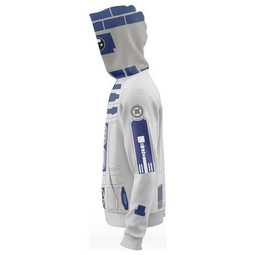 Unisex Robot R2-D2 Hoodies Star Wars Zip Up 3D Print Jacket Sweatshirt