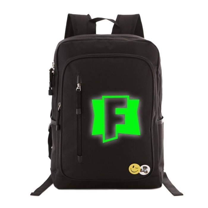 Game Fortnite Students 17  Backpack - Green Luminous