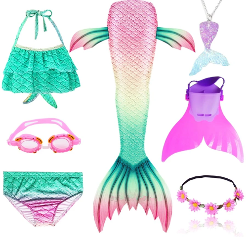 Princess Mermaid Swimming Bathing Suit Costume Swimsuit For Kids Girls