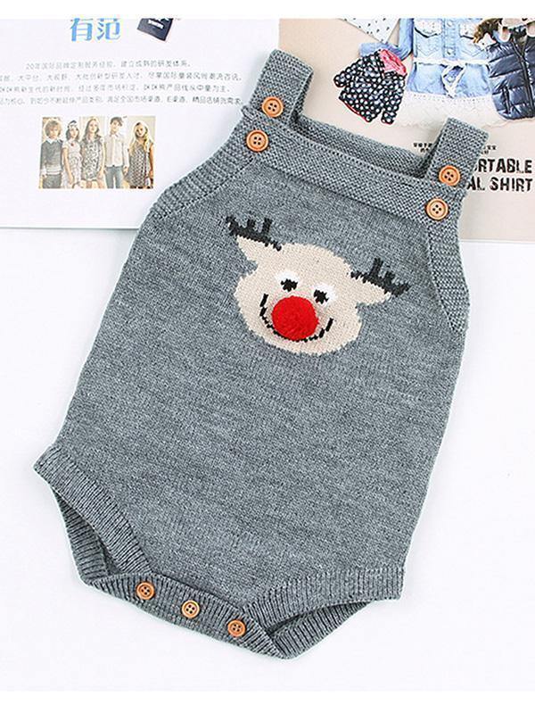 Knitted Baby Romper Reindeer Toddler Knitted Romper