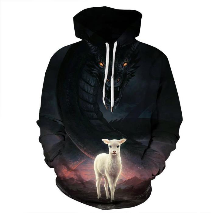 Halloween 3D Printed Hoodie The Lamp And  The Dragon Sweatshirt