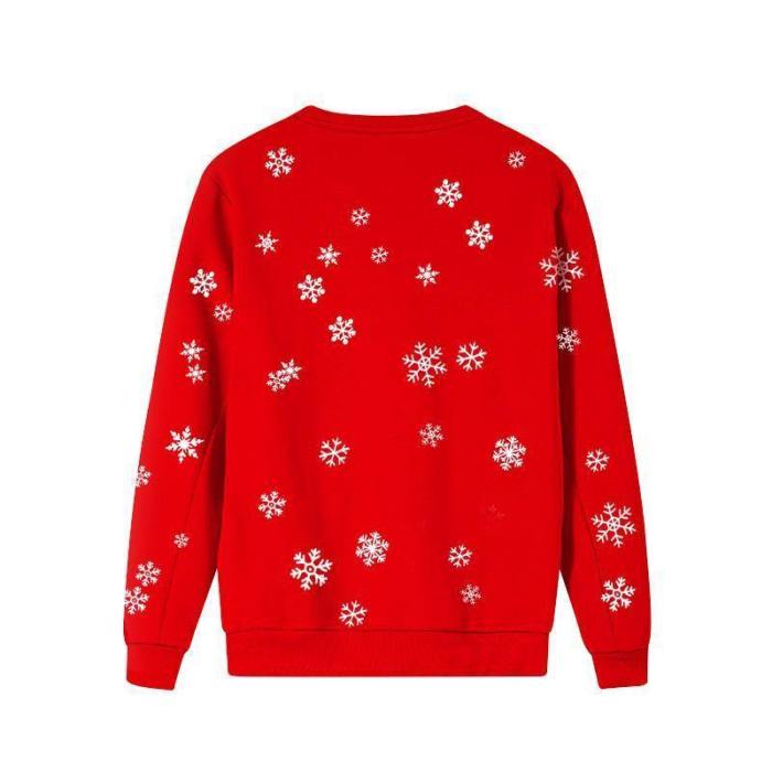 Mens Pullover Sweatshirt 3D Printed Ugly Christmas Red Long Sleeve Shirts