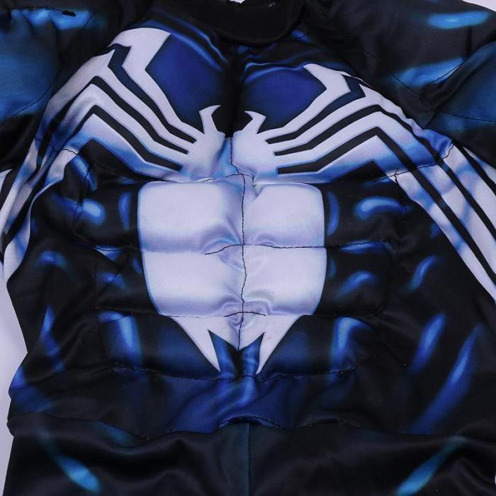 Black Spiderman Boys Muscle Venom Cosplay Superhero Halloween Costume For Children