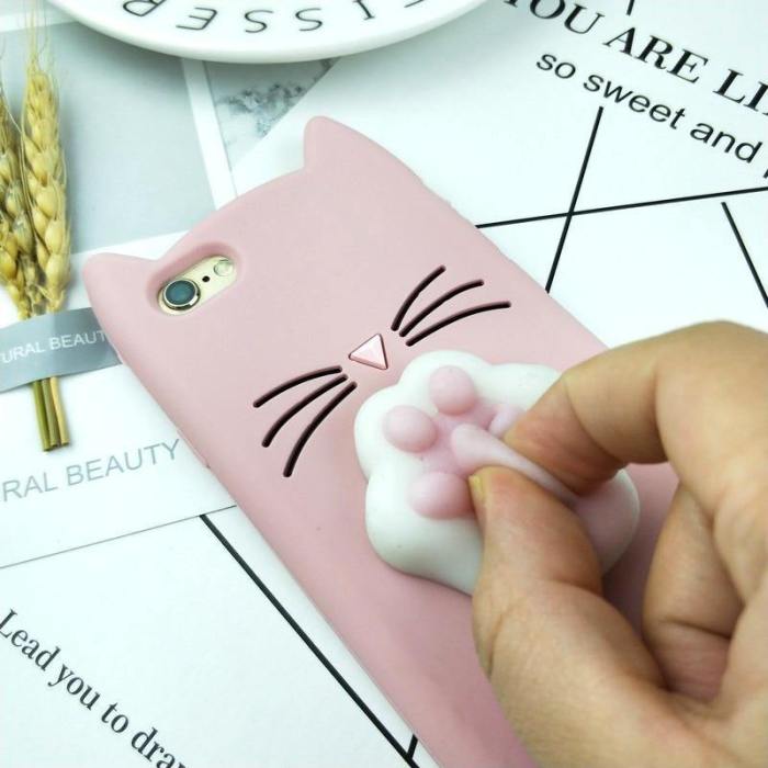 Cat Phone Case With 3D Squishy Kitty Paw