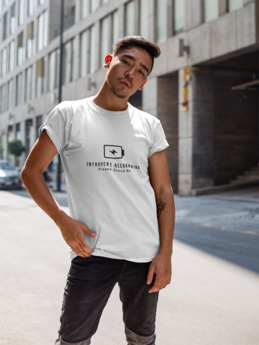  Introvert Recharging  Short-Sleeve Unisex T-Shirt (White)