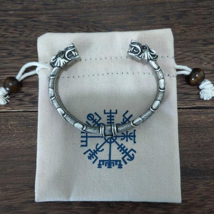 Viking Wolf Head Intricate Bracelet