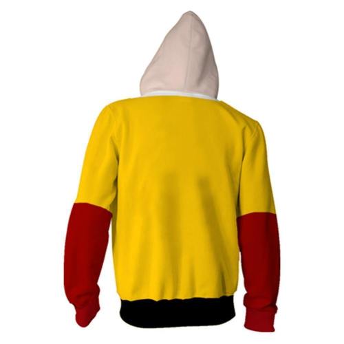 Unisex Saitama Hoodies One Punch Man Zip Up 3D Print Jacket Sweatshirt