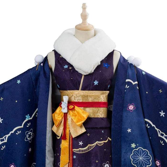 Azur Lane Ibuki Wish Of A Snow Goddess Kimono New Year Cosplay Costume