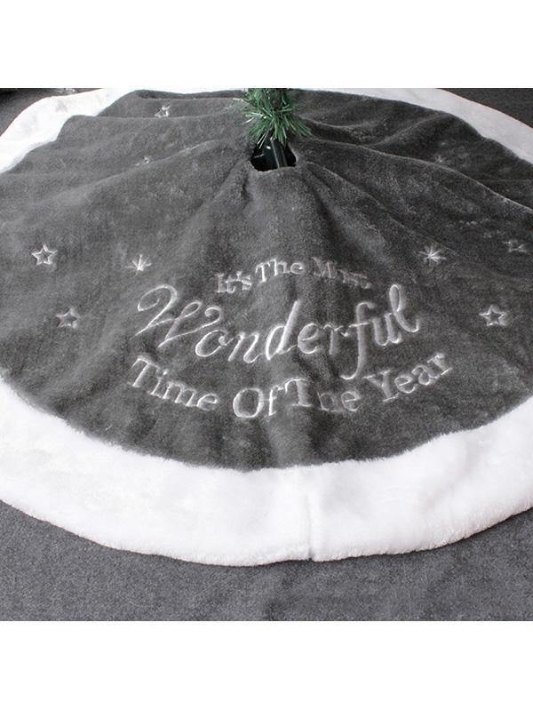 Merry Christmas Embroidered Tree Skirt Christmas Decoration