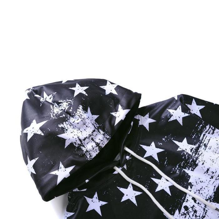 Exclusive: Usa Blue And White American Flag Hoodie