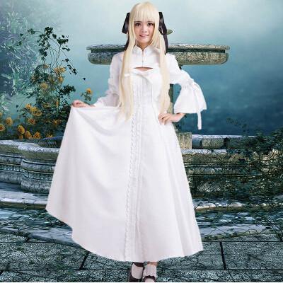 Yosuga No Sora Kasugano Sora White Lolita Cosplay Dress/Costume