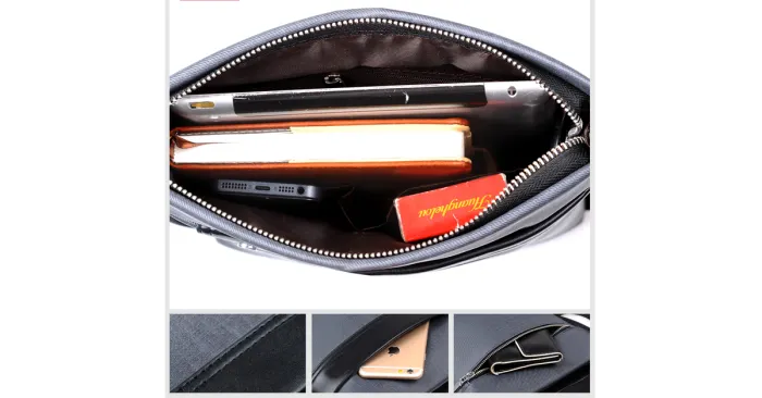 Men Fashion Pu Leather Messenger Crossbody Bag