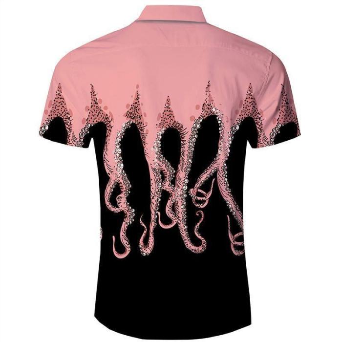 Mens 3D Printing Shirts Octopus Pattern Style