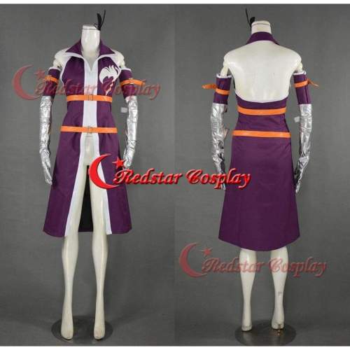 Erza Scarlet Cosplay (Purple) From Fairy Tail  - Costume Made In Any Size