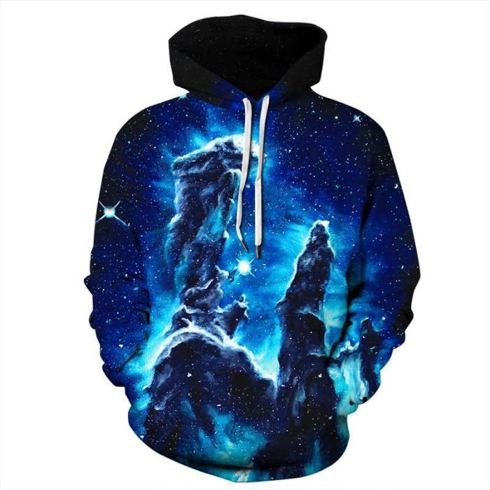 Mens Hoodies 3D Graphic Printed Galaxy Pullover