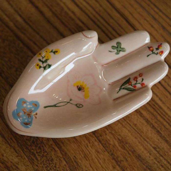 Small Floral Painted Ceramic Hand Home And Office Decoration