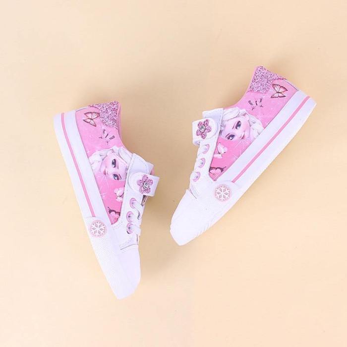 Frozen Girls Pink  Casual Shoes   Elsa And Anna Princess  Pu Soft Sports Shoes