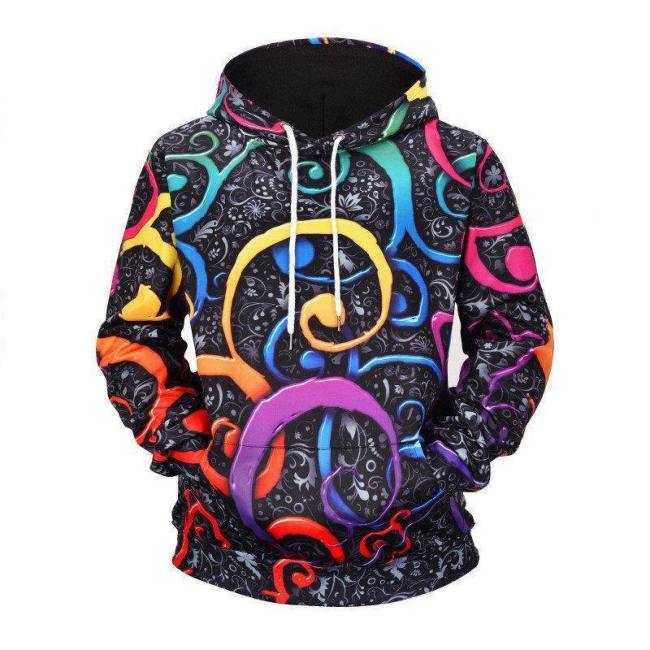 Graffiti Pattern Hoodie 3D Pullover Sweatshirt