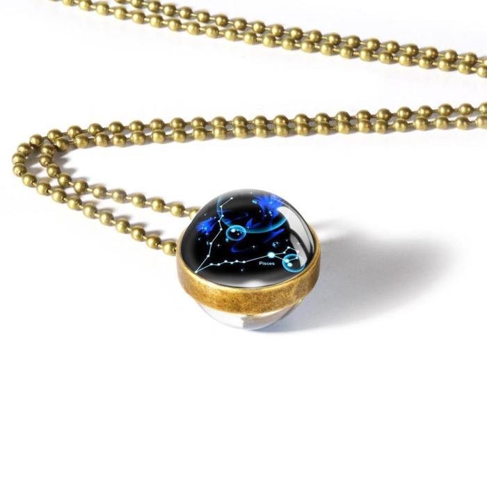 Zodiac Sign Pendant Astrology Necklace