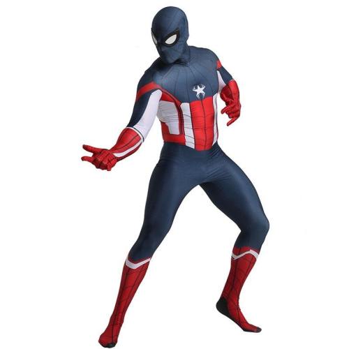 Adult Men Captain America Spiderman Cosplay Superhero Halloween Costume