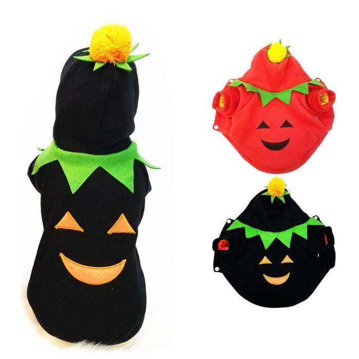 Pet Clothes Cosplay Pumpkin Design Dogs And Cat Halloween Cute Costume Clothing
