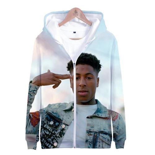 American Rapperr Youngboy Zip Up Hoodie 3D Printed Sweatshirt